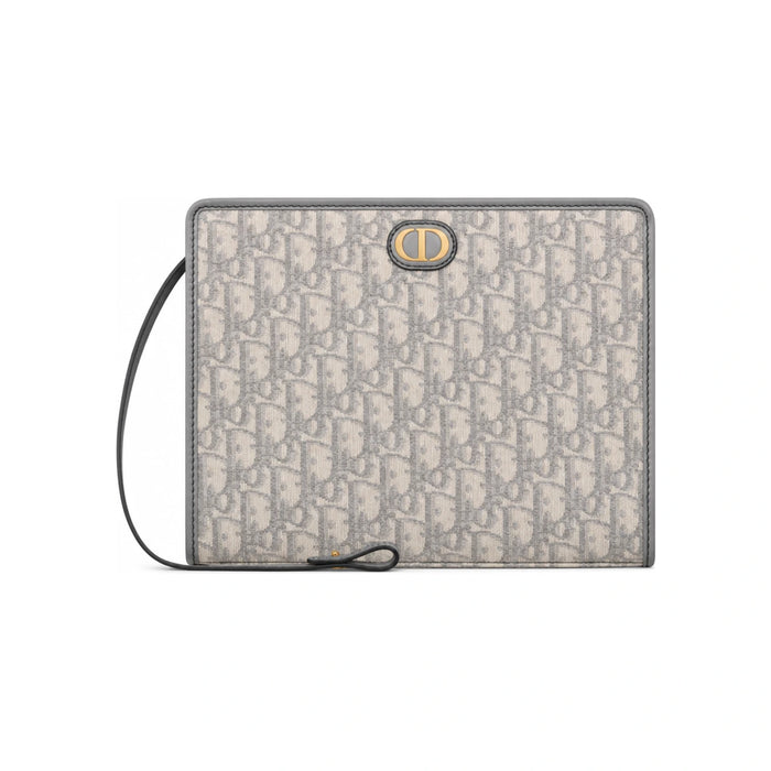 DIOR 30 Montaigne Dea Oblique Jacquard Canvas Gray Crossbody Pouch