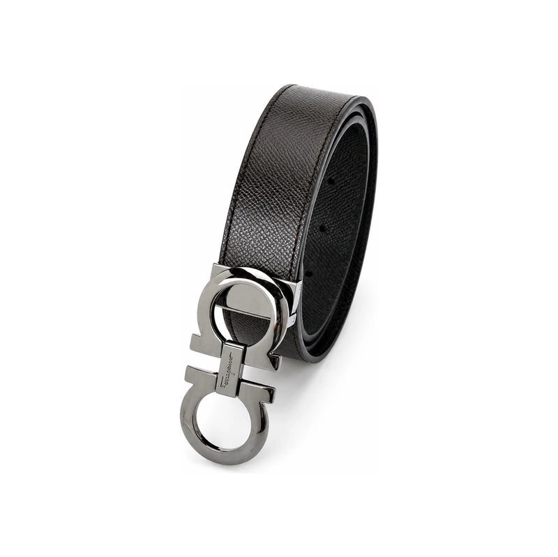 Ferragamo Men’s Leather Gancini Belt 675542 689112