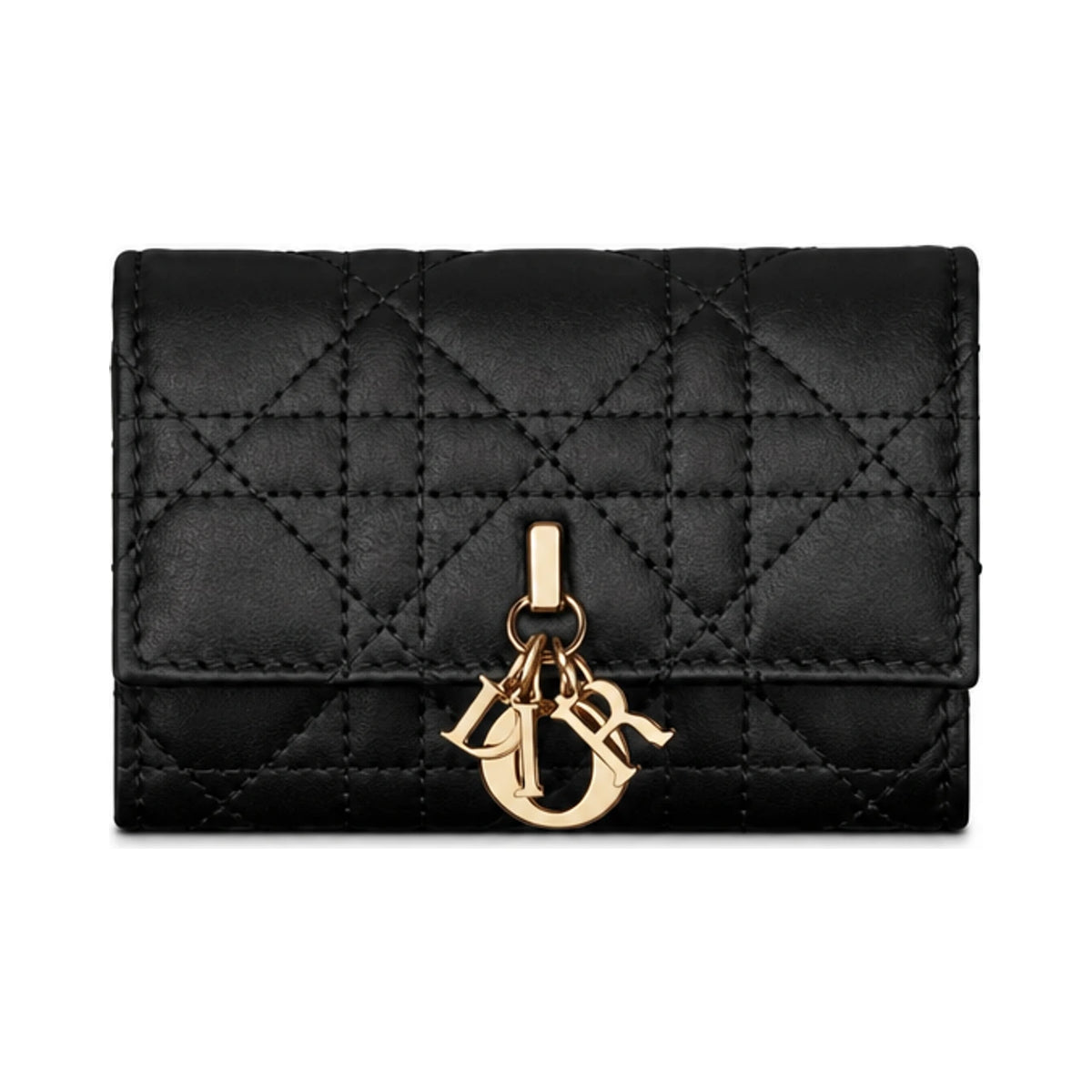 DIOR My Dior Glycine Black Cannage Lambskin Card Holder