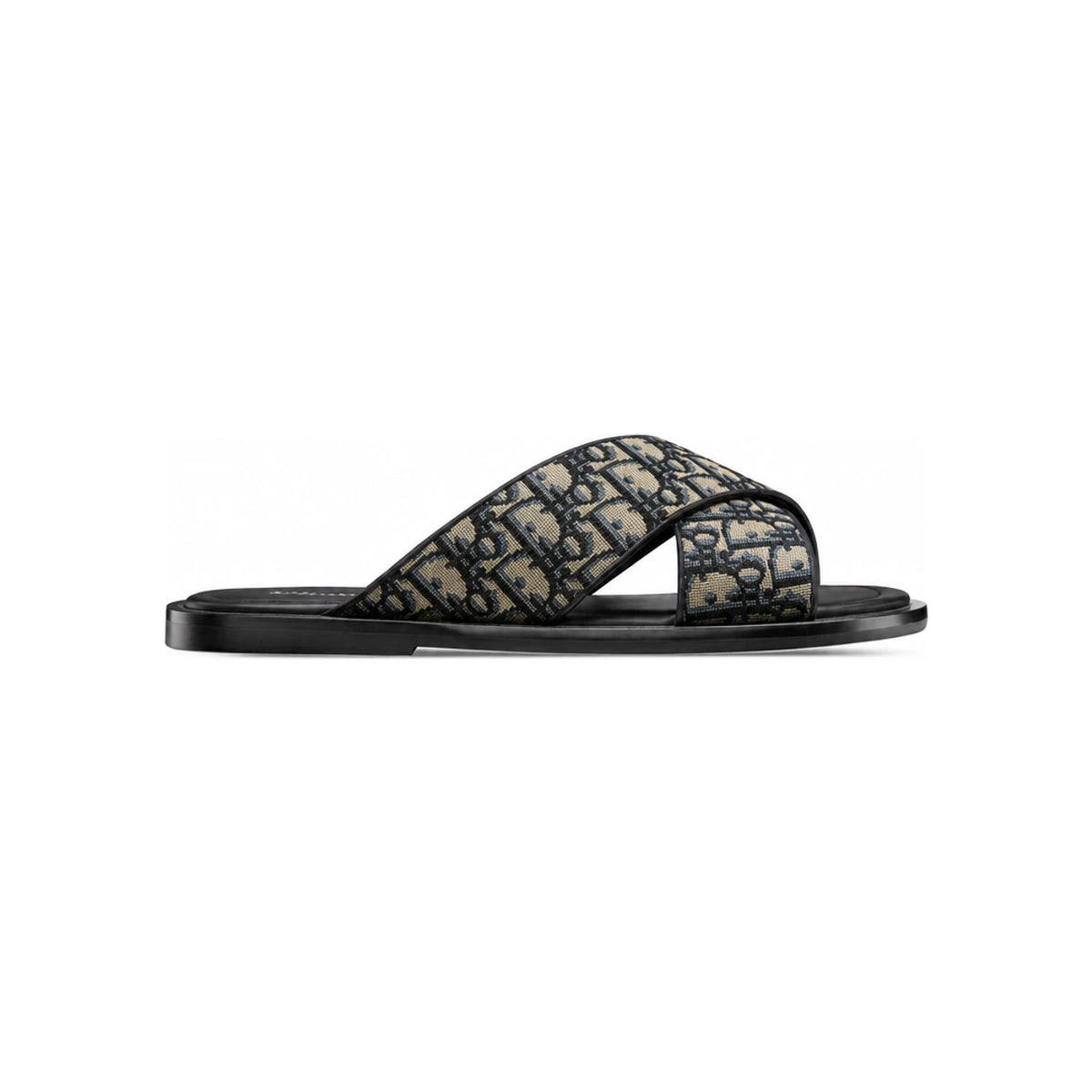 DIOR Beige Black Oblique Jacquard Alias Slide Sandals