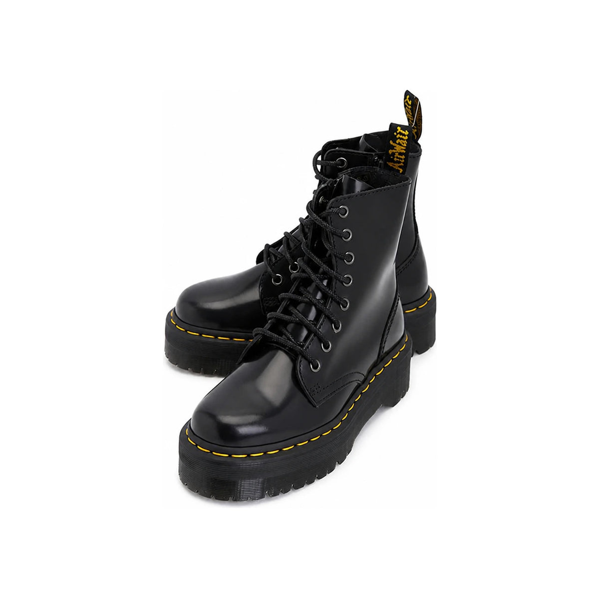 Dr.Martens Jadon Black Leather Platform Lace-Up Combat Boots Unisex