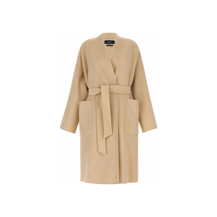 Max Mara Beige Belted Wool Coat 2425016011 065