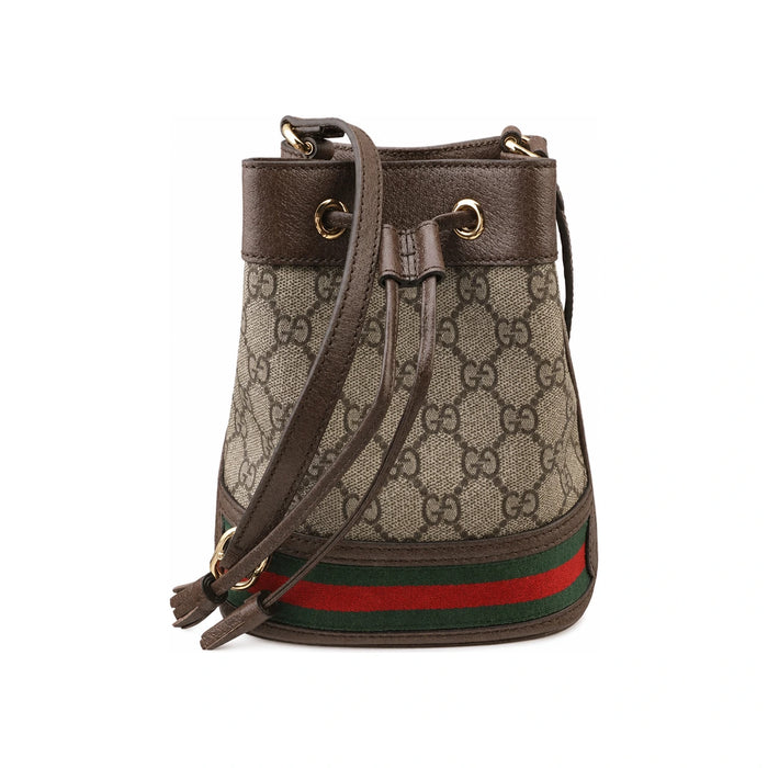GUCCI Beige GG Ophidia Mini Bucket Bag Crossbody
