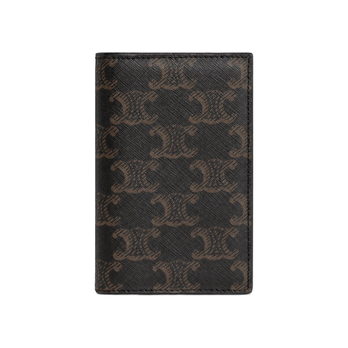 CELINE Triomphe Canvas Vertical Card Holder Wallet Silver