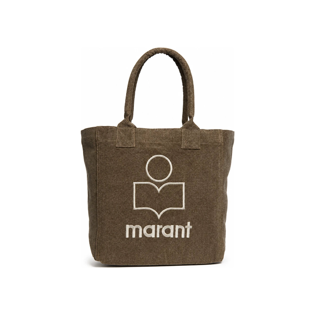 Isabel Marant Yenky Small Tote Bag Dark Khaki Canvas