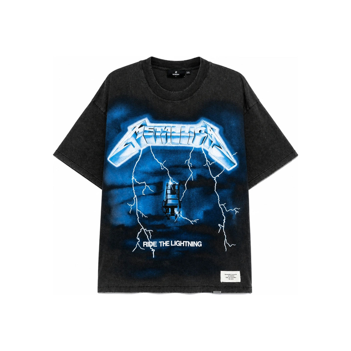 REPRESENT Vintage Gray Metallica Ride the Lightning T-Shirt MLM4356 20