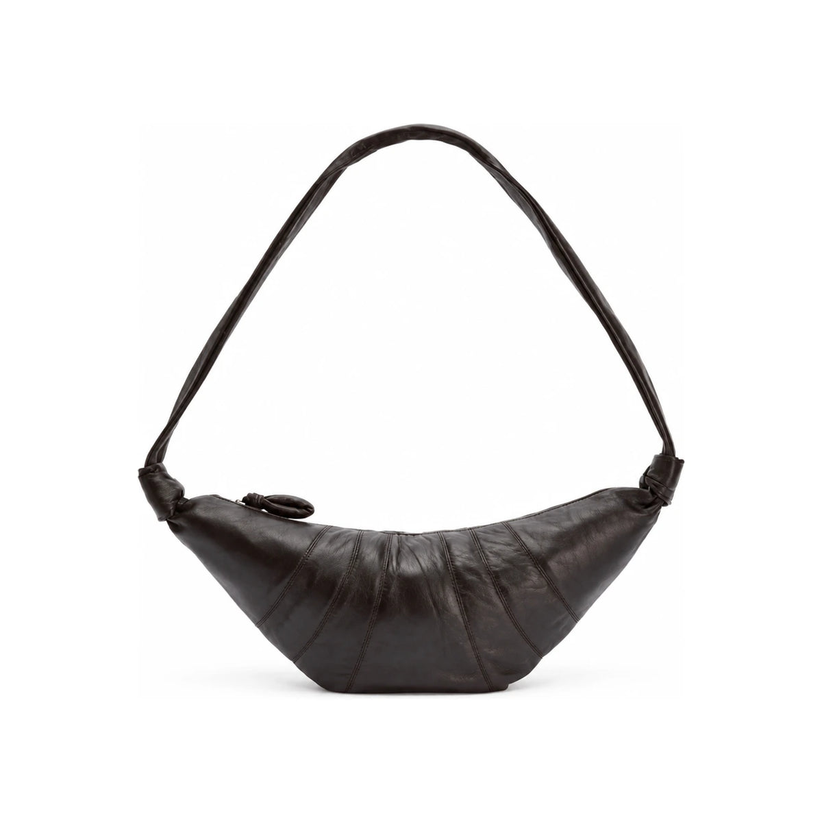 Lemaire Black Leather Croissant Medium Crossbody Bag