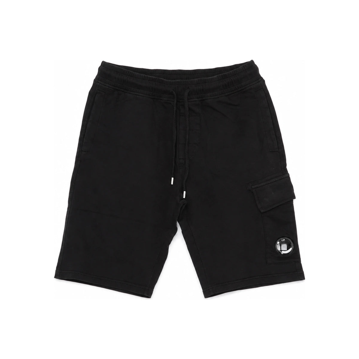 CP Company Light Fleece Cargo Lens Shorts Black