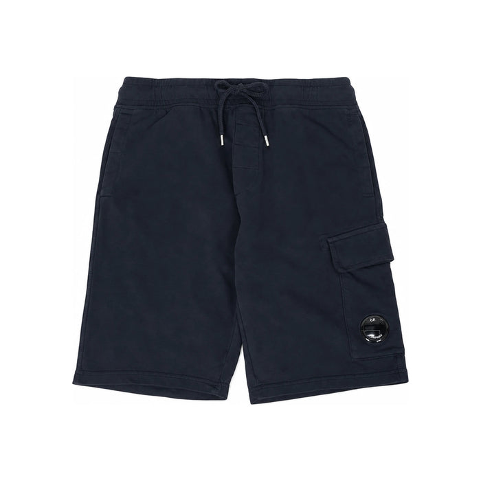 CP Company Light Fleece Cargo Lens Shorts Navy