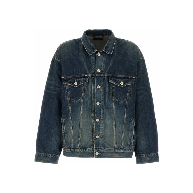 BALENCIAGA Oversized Tape Detail Denim Jacket 738738 TRWA7 3020