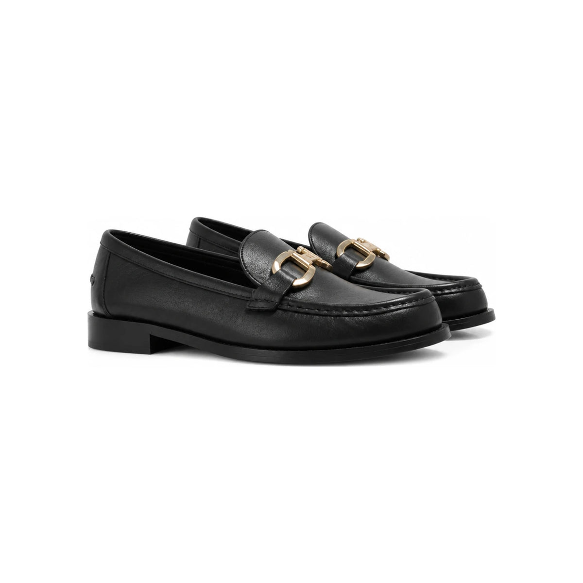 Ferragamo Gancini Ornament Leather Moccasin Flats for Women