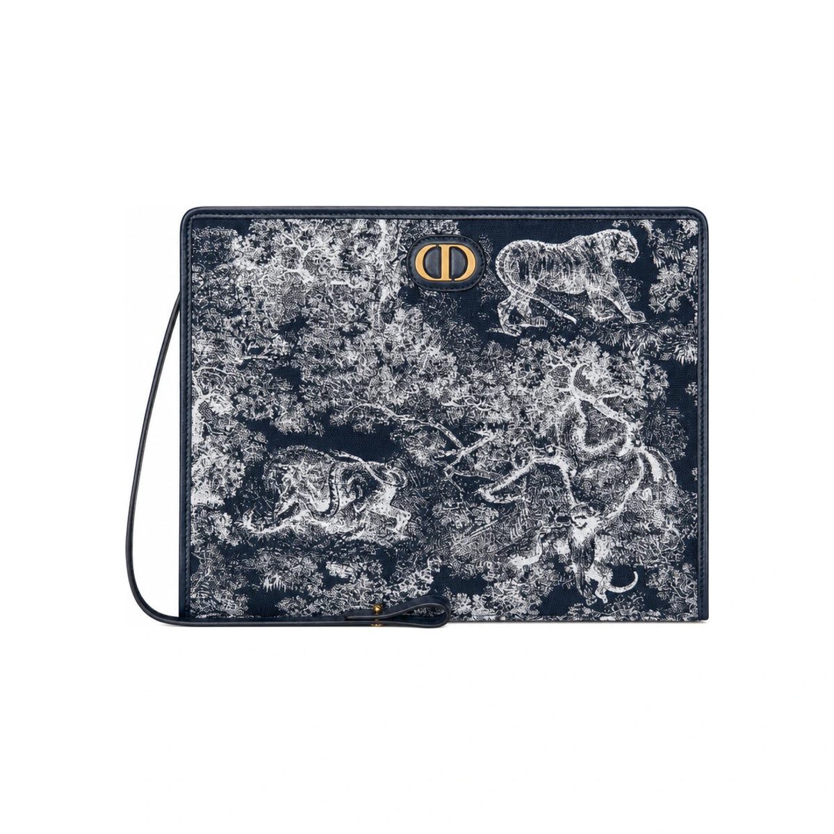 DIOR Blue Toile de Jouy Reverse Jacquard 30 Montaigne Dea Pouch Crossbody Bag