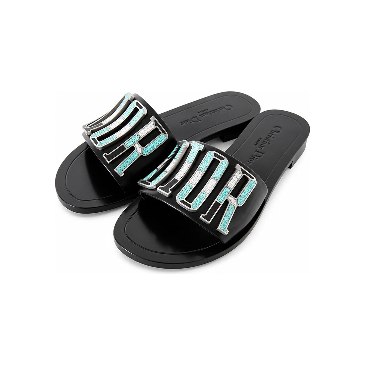 DIOR Metal Logo Mule Slippers Black KCF155VEAS 900