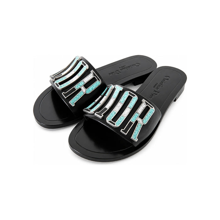 DIOR Metal Logo Mule Slippers Black KCF155VEAS 900