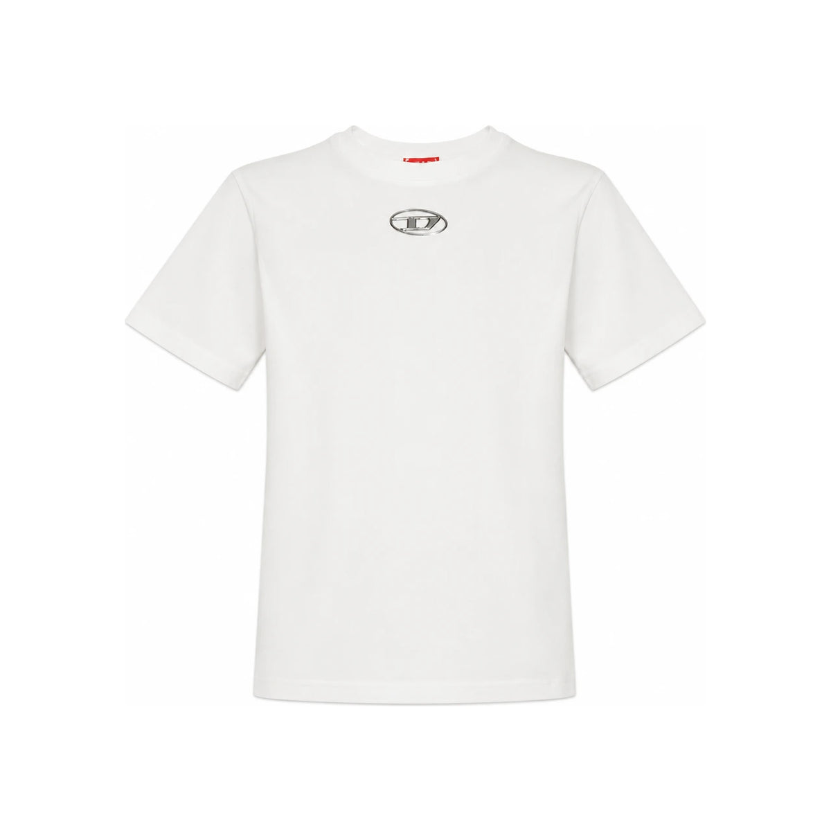 DIESEL Logo T-Shirt Ladies Cotton Crewneck White A16841 0CLBR 100