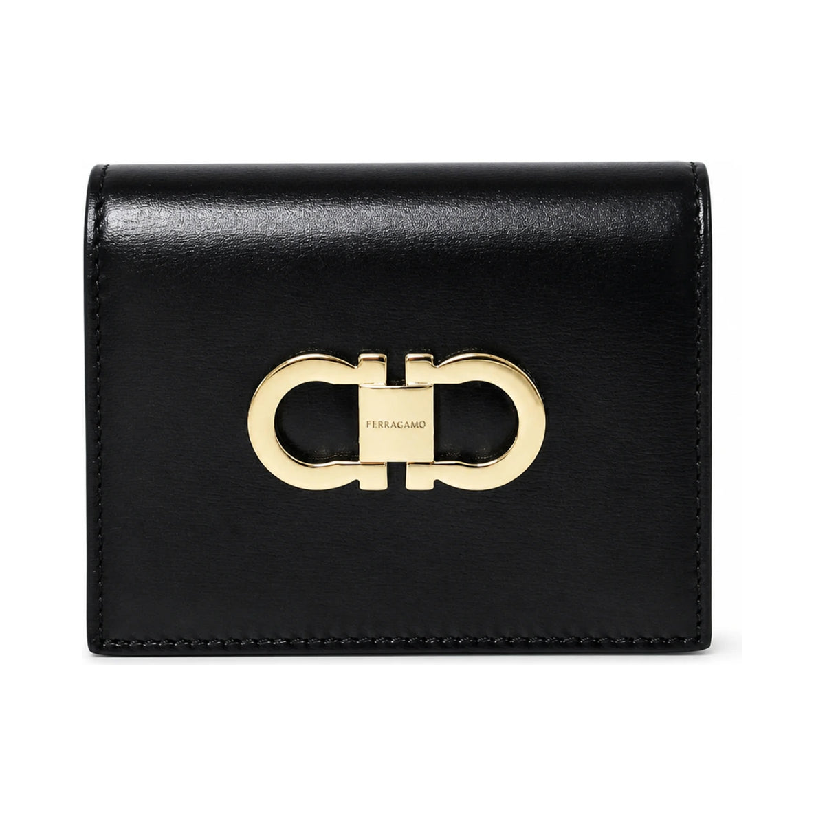 Ferragamo Gancini Leather Small Bifold Wallet for Women