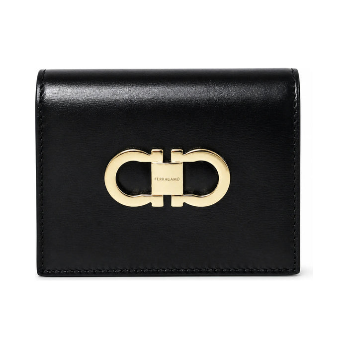 Ferragamo Gancini Leather Small Bifold Wallet for Women