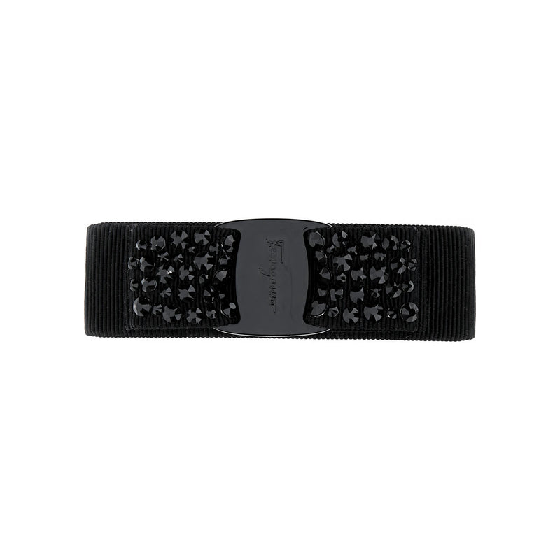 Ferragamo Women Vara Bow Swarovski Hair Clip Black
