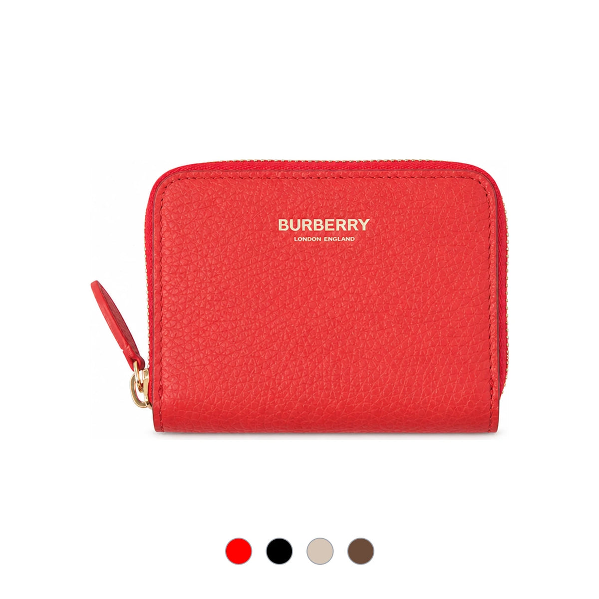 BURBERRY Zip Around Black Leather Card Holder Wallet 80840421 81072621