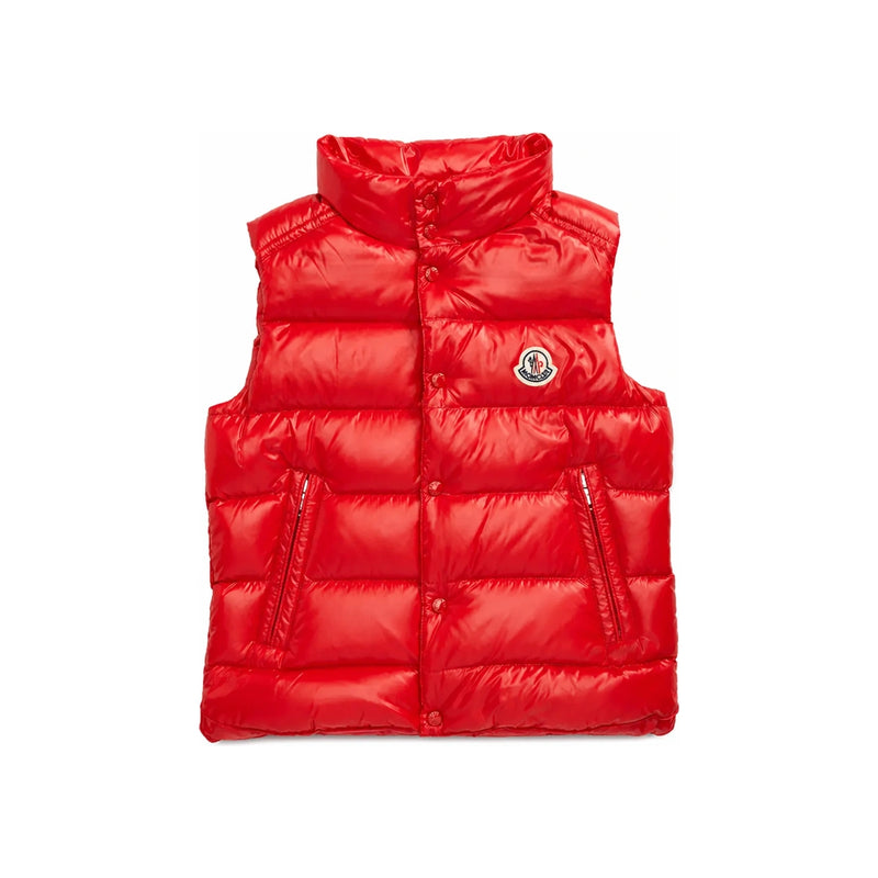 Moncler Women’s TIB Logo Patch Down Puffer Vest Gray
