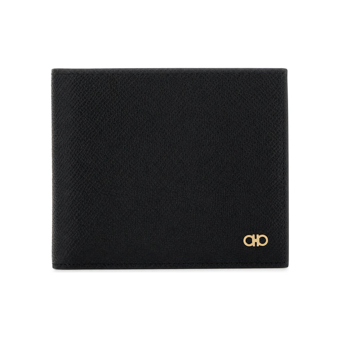 Ferragamo Gancini Leather Bifold Wallet with Coin Pocket for Men