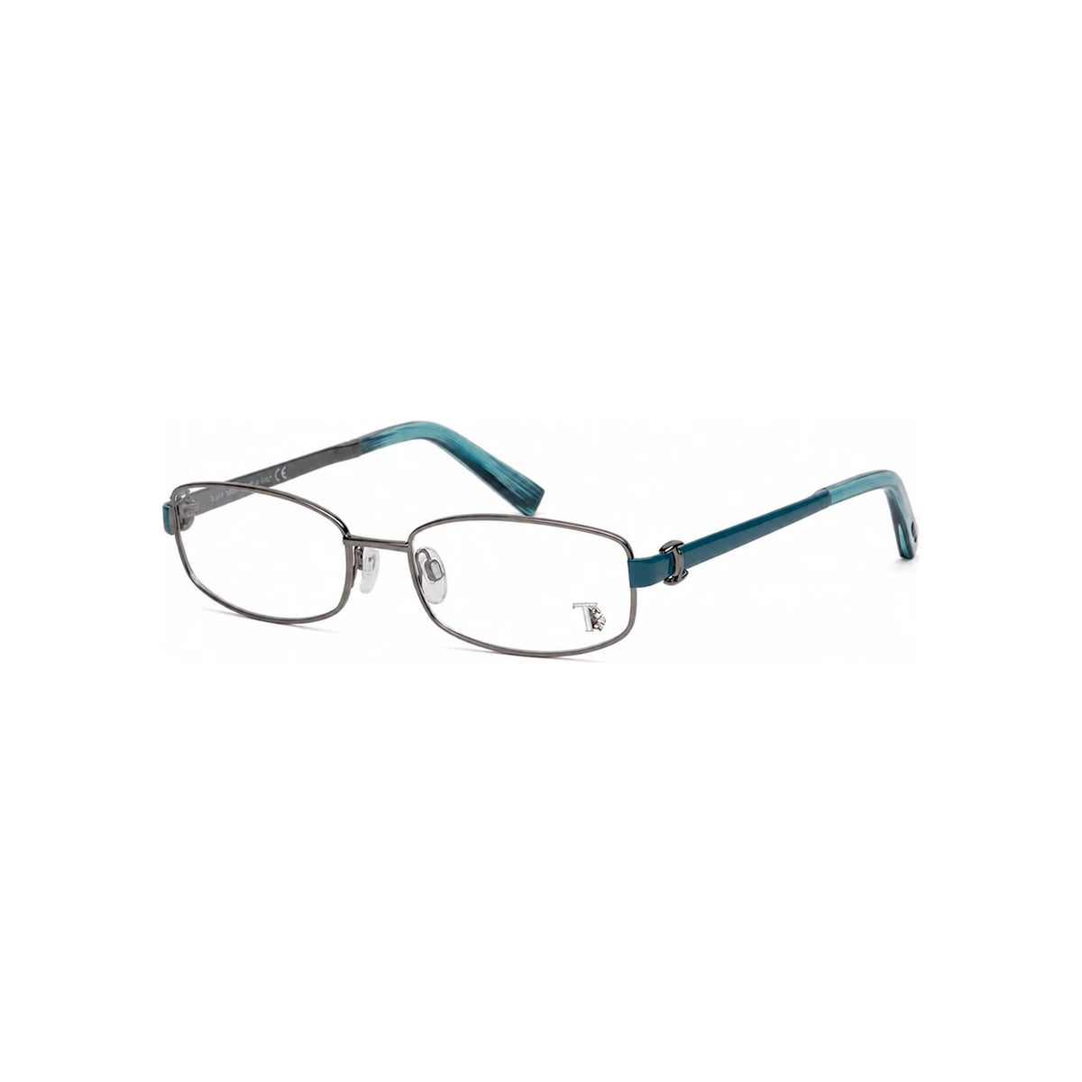 Tods Silver Metal Rectangular Small-Fit Eyeglass Frames TO5019 008