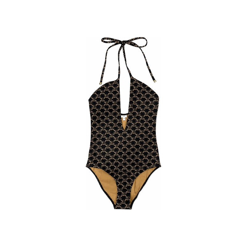 CELINE Triomphe Monogram Swimsuit Brown Women’s Swimwear