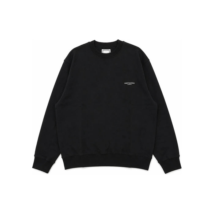 WOOYOUNGMI Cotton Square Label Sweatshirt Black Men