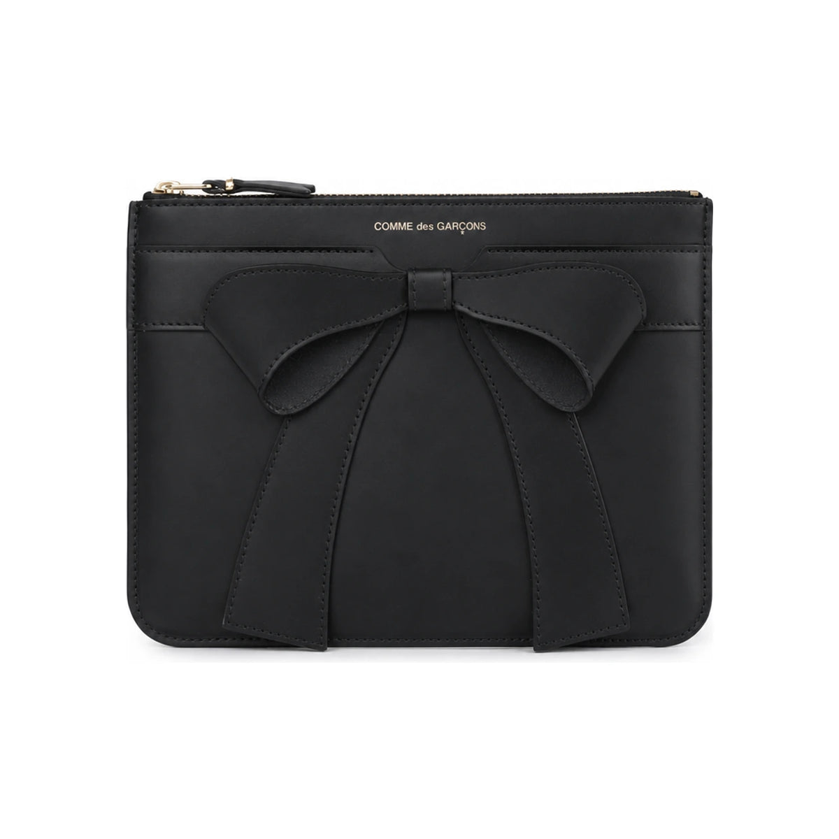 Comme des Garcons Big Bow Leather Clutch Bag Black