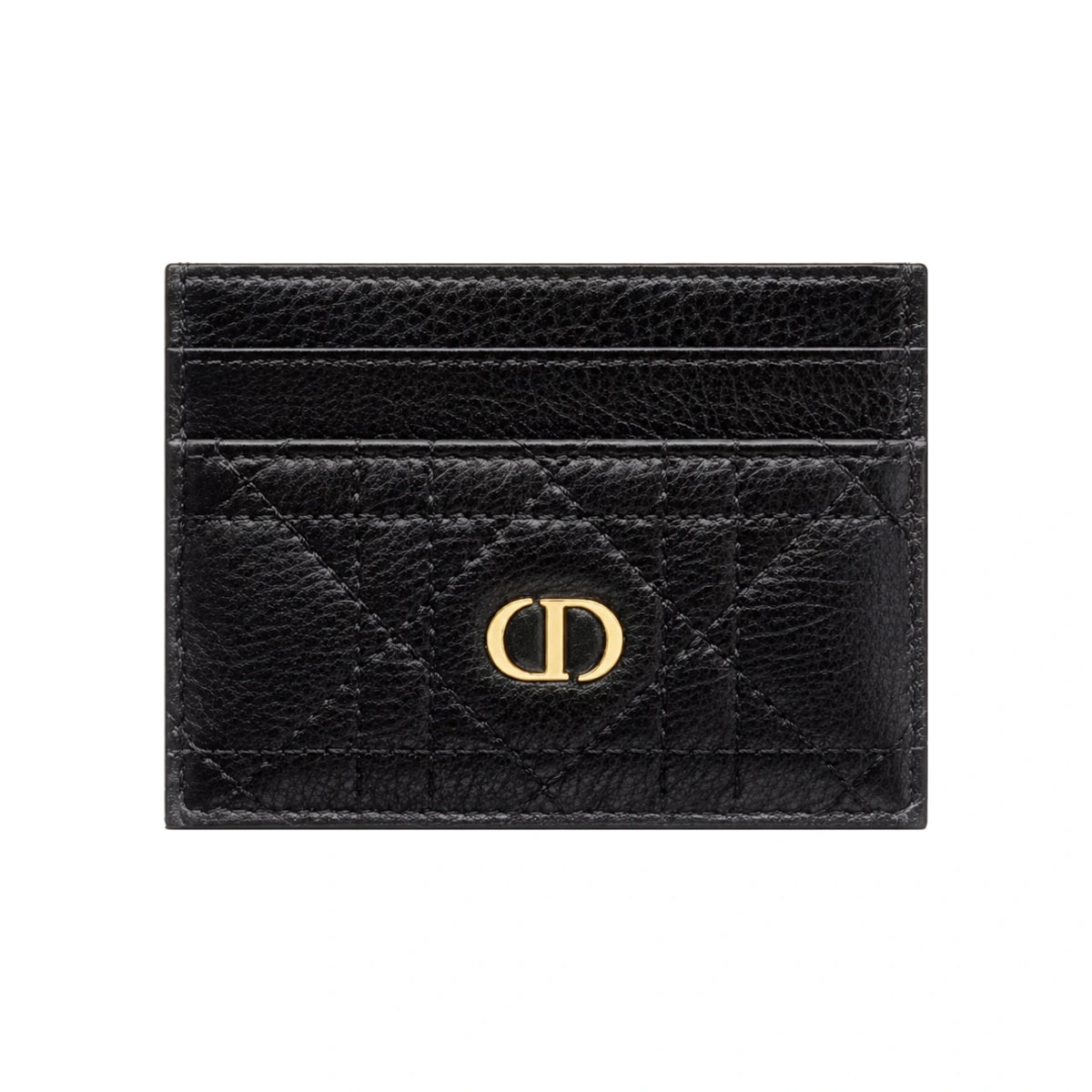DIOR Caro Leather Card Holder Wallet Black 5-Slot