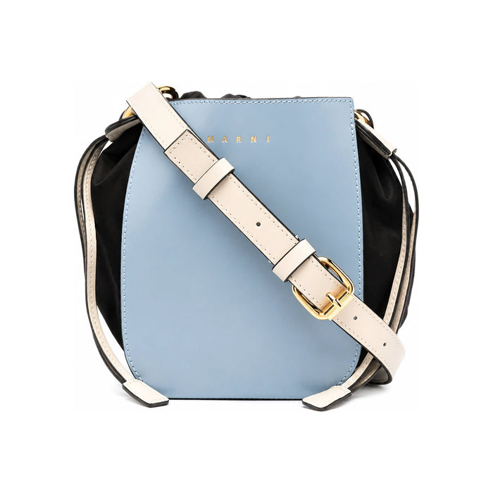 Marni 15th Anniversary Gusset Bucket Shoulder Bag Black Blue