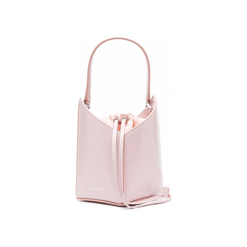 GIVENCHY Cutout Mini Crossbody Bucket Bag Pink Leather