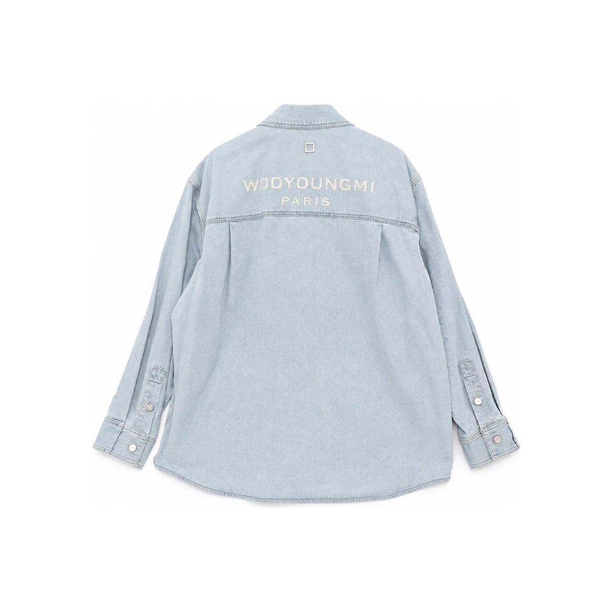 WOOYOUNGMI Light Blue Back Logo Denim Long Sleeve Shirt