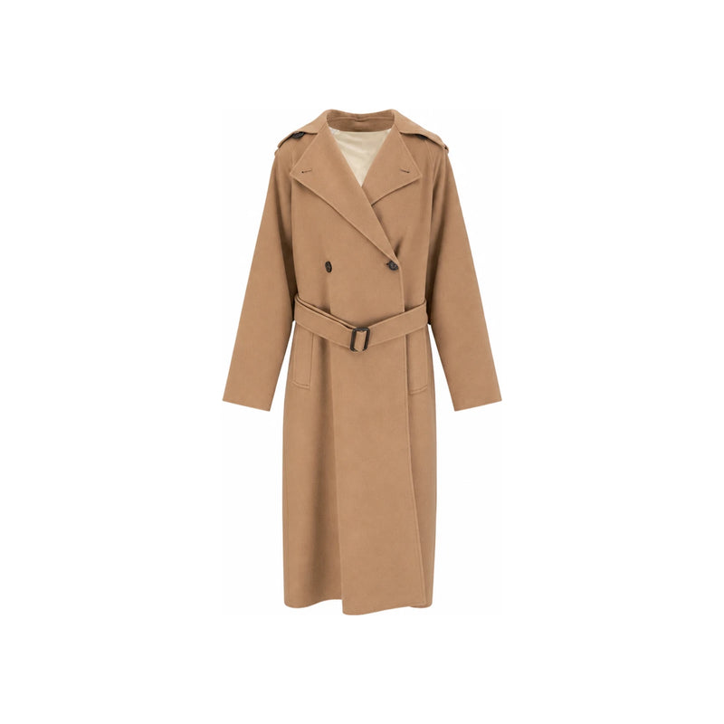 Max Mara Cobalto Belted Wool Coat Camel 2350110137 058