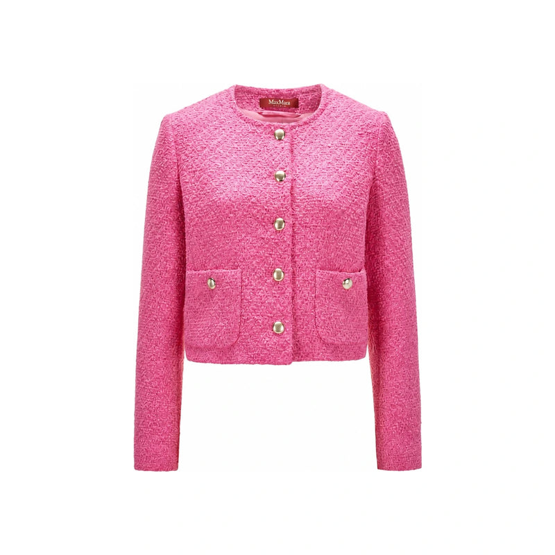 Max Mara Pink Gabino Crew Neck Short Jacket