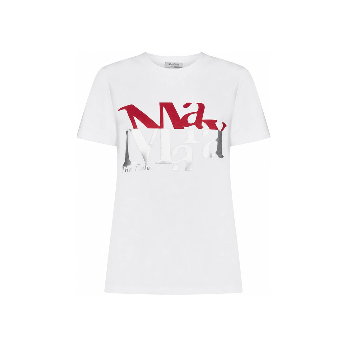 Max Mara Gilbert Logo Print T-Shirt White Cotton