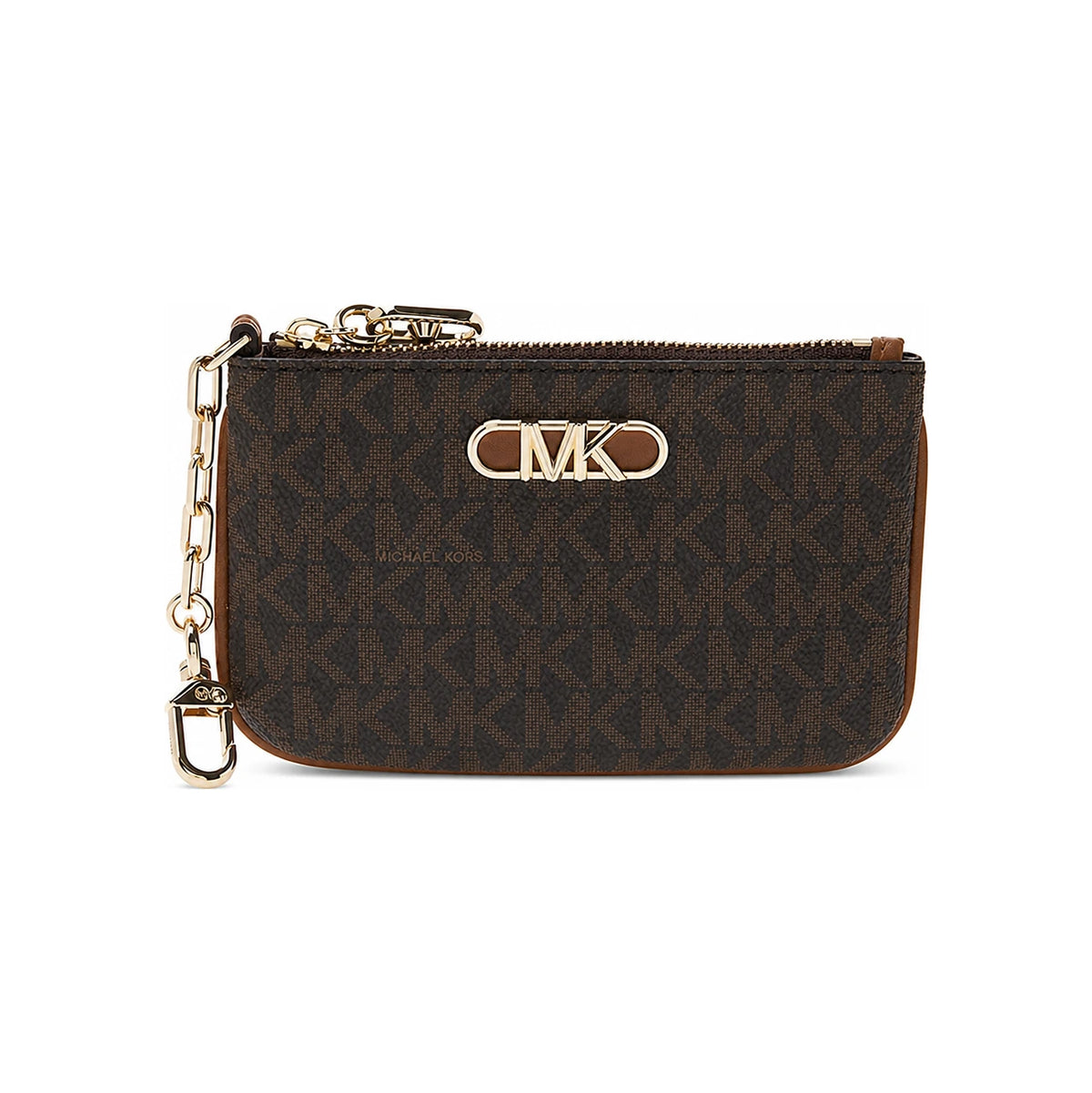 Michael Kors MK Logo Coin Card Wallet Brown PVC Leather