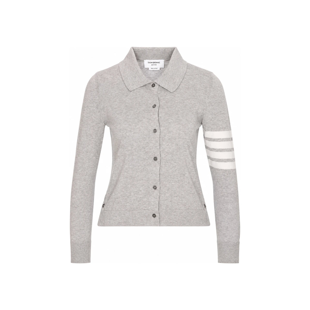 THOM BROWNE Gray Diagonal Armband Knit Cardigan