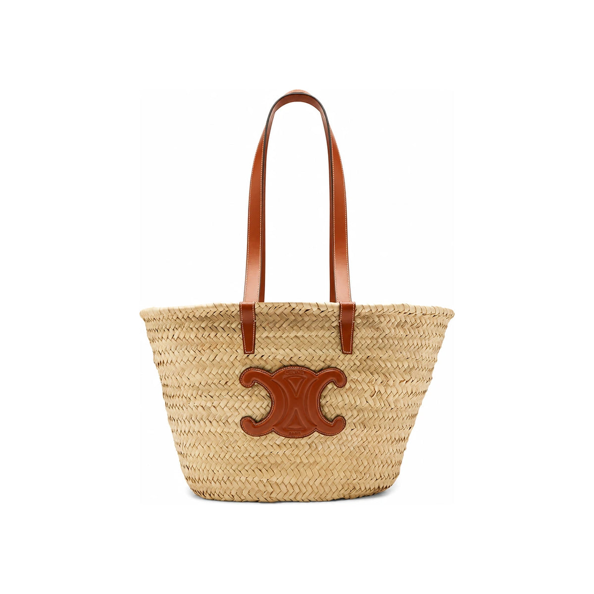 CELINE Medium Classic Panier Palm Leaf Calfskin Tan Tote Bag 192622CGG 04LU