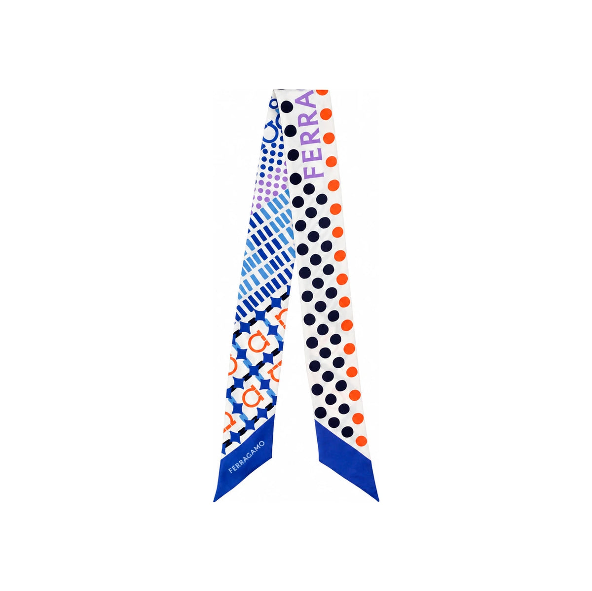 Ferragamo Gancini Logo Silk Skinny Scarf
