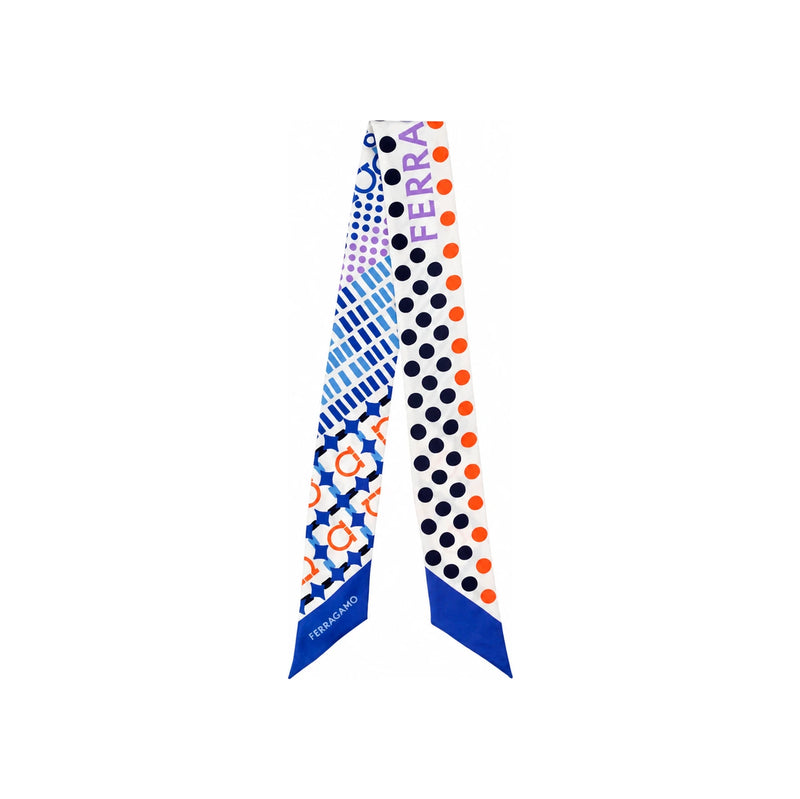 Ferragamo Gancini Logo Silk Skinny Scarf