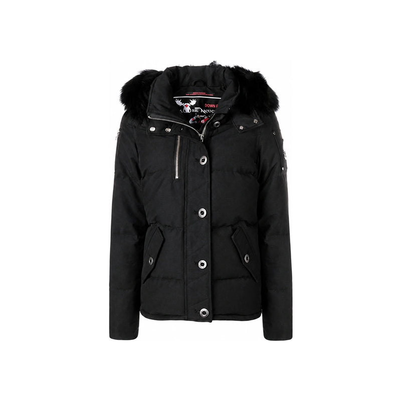 Moose Knuckles Black Fur Trim 3Q Down Jacket for Women