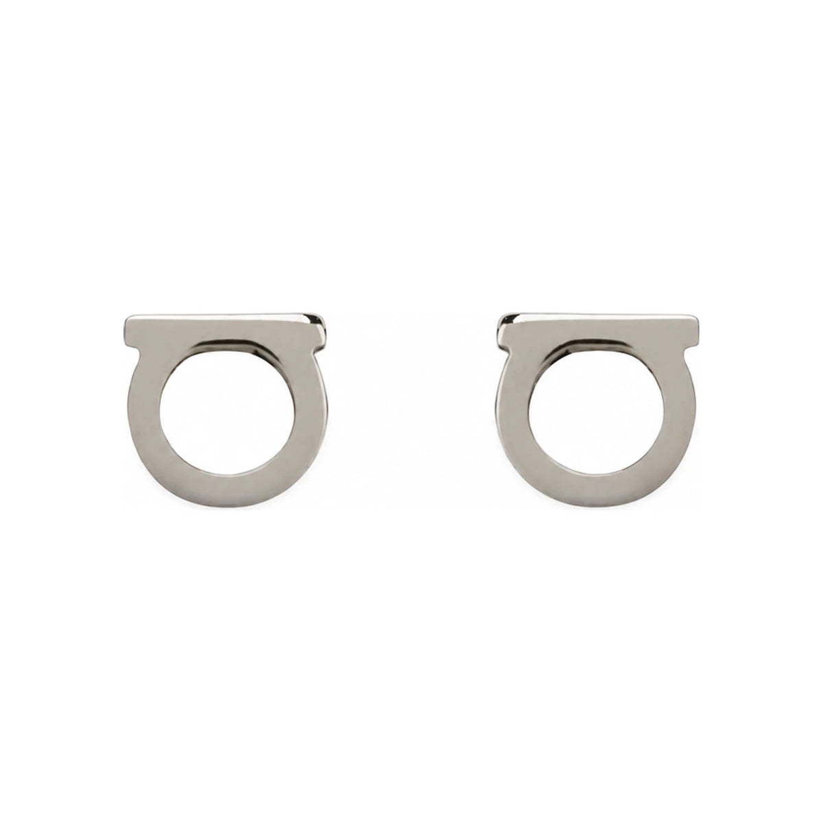 Ferragamo Gancini Small Stud Earrings Silver Women Jewelry