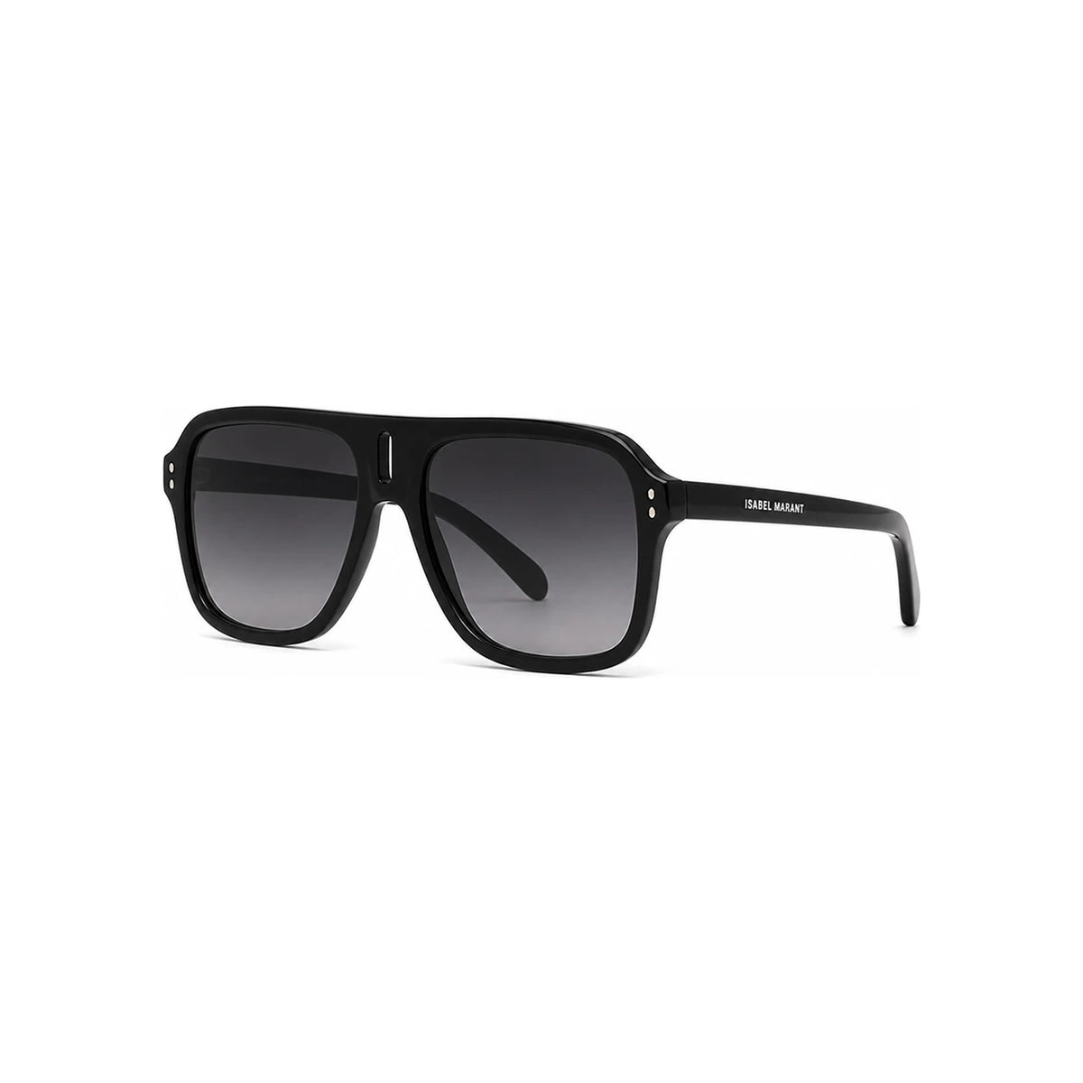 Isabel Marant Black Double Bridge Square Aviator Acetate Sunglasse IM0125S 8079O
