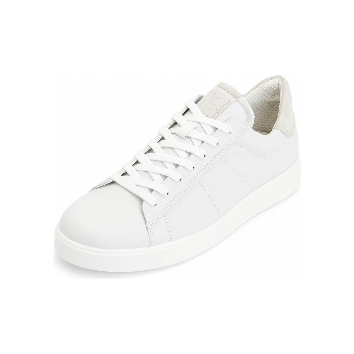 ecco White Gravel Leather Sneakers for Men 521304 58336