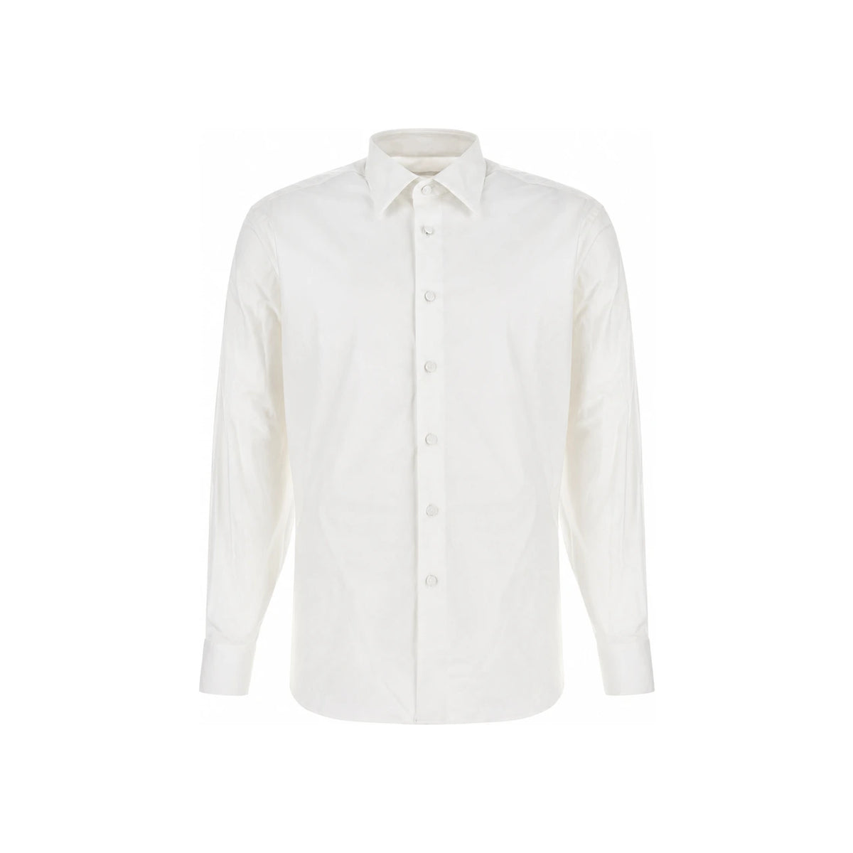 PRADA Black Cotton Poplin Long Sleeve Dress Shirt