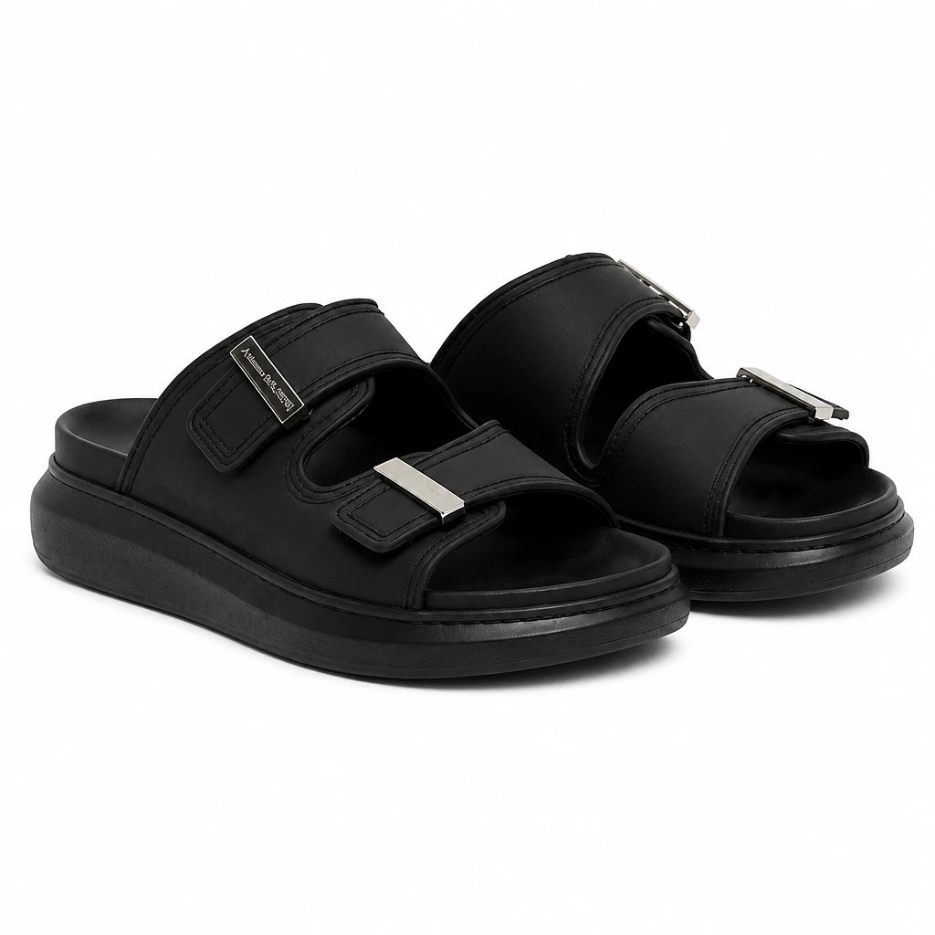 Alexander Mcqueen Hybrid Slide Sandal Slippers Black 663563 W4Z51 1081