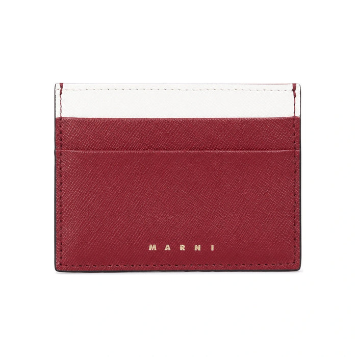 Marni Saffiano Logo Two-Tone Card Holder Multi Color