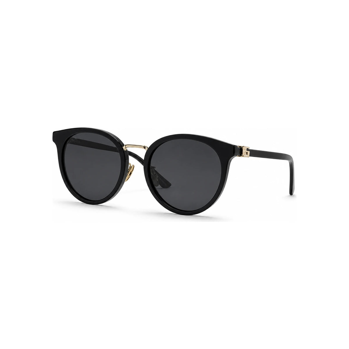 GUCCI Double G Round Sunglasses Asian Fit Unisex Classic Black