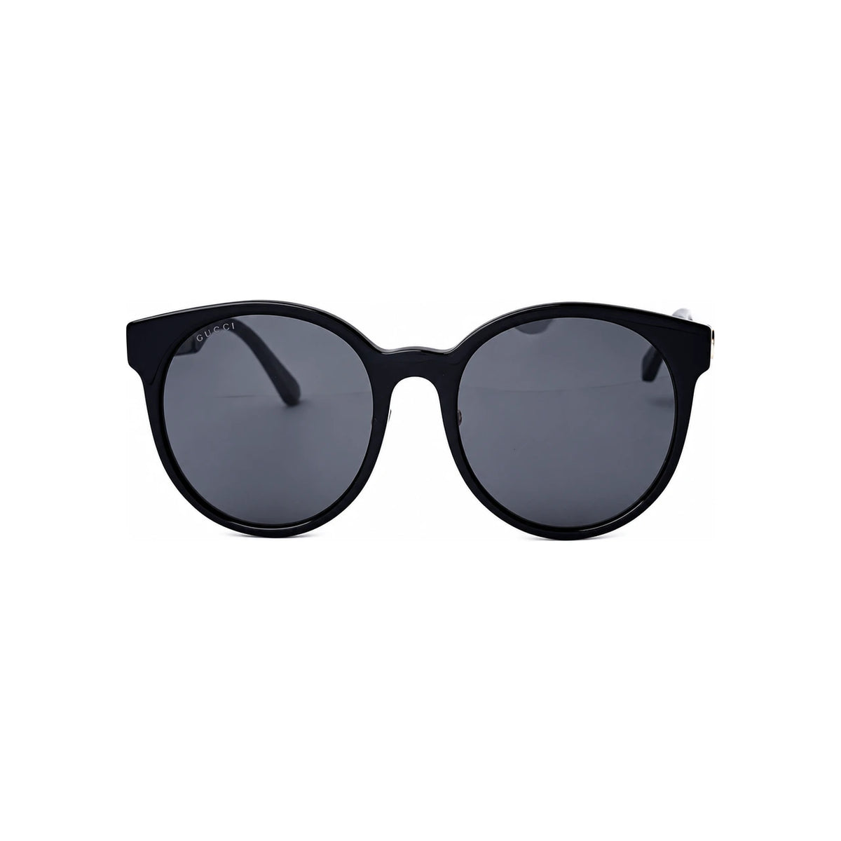 GUCCI Asian Fit Round Sunglasses Green-Red Stripe Black Frame